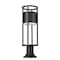 Z-Lite Luca Outdoor Pier Mounted Fixture, 1-Light, 7.25 In.W x 23.75 In.H, Black/Etched 517PHM-553PM-BK-LED - alternate 6